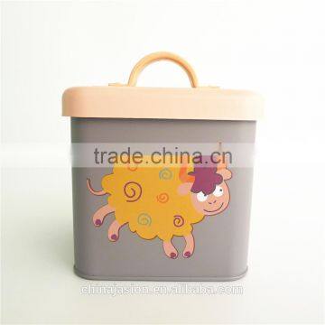 Set of 5pcs Metal Dog Dry Food and Bird Pet Treats Storage Canister Tin Box photo-6
