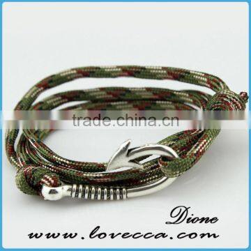 Green Color Nylon Rope Anchor Nautical Rope Bracelet photo-4