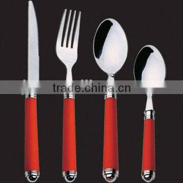 Stainless Steel Colored Plastic Handle Cutlery Set, Tableware Set photo-6