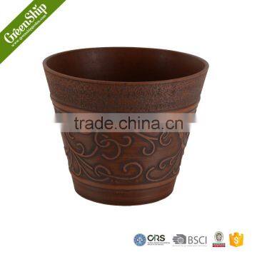 Antique Style Hand Carved Wholesale Price And High Quality Round Plastic Flower Pot For Garden Ornaments photo-5
