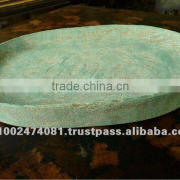 Imitation Antique Wooden Green Tray