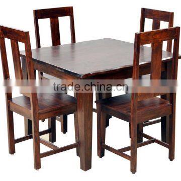 New mahogany color finish four sitter wooden dining table set