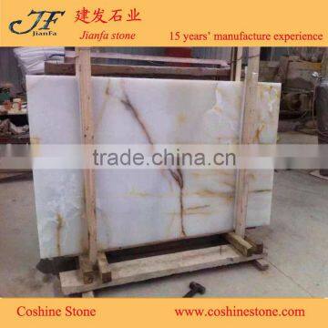 2015 Popular natural stone white onyx stone for wall stone tiles