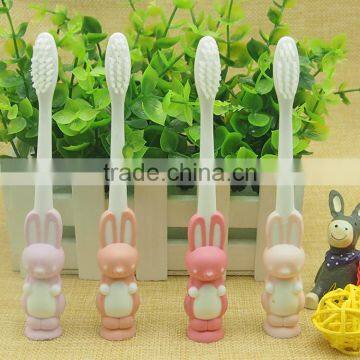 Very Cute Rabbit Toothbrush For Kids Children Love Animated Handle Toothbrush With Soft Rubber Sucker