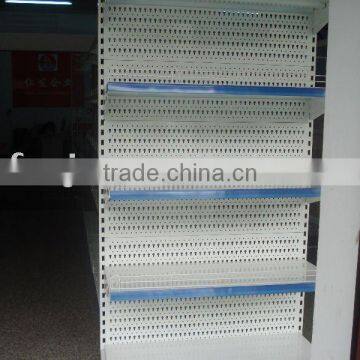 (perforated backpanel)metal gondola supermarket head shelf