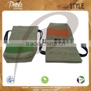 Drawstring Bag With Pu Label & Screen Print Logo With PU Pull String Closure - Ideal for Branding of Wine photo-4