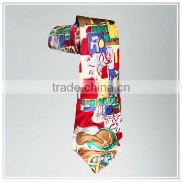 Customize fashion style digital printed silk tie