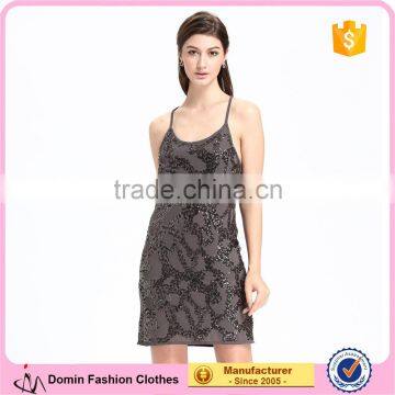 Domin fashion guangzhou factory wholesale summer sequin dress