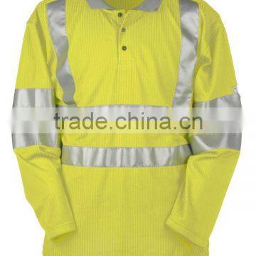 Comfort High Vis Yellow Long Sleeve Polo shirt