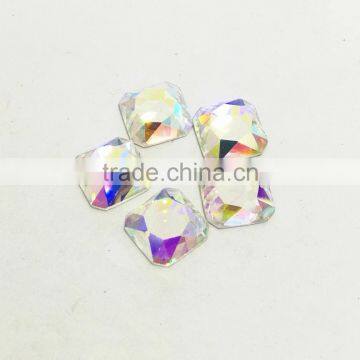 wholesale wedding dress square shape crystal flat back stone glass pendant for jewelry decoration