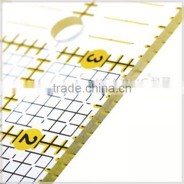 Kearing Yellow Durable 3mm Acrylic 6.5 ''*6.5 '' Inch Square Grid Quilting Patchwork Ruler for Dressmaking Handicraft #KPR65D photo-3