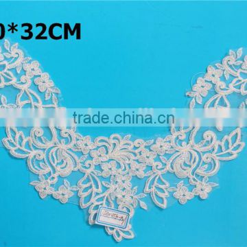 Hot sale factory direct price embroidery tulle applique cord lace collar