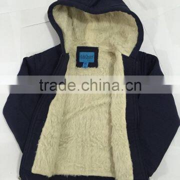Wholesale Children Grey Color Warm Coat Kids Winter Clothing Sale