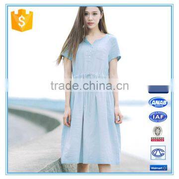 New fashion casual linen dresses women summer of good quality