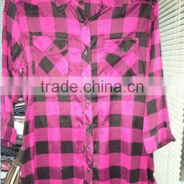 COTTON TWILL YARN DYED CHECK LADIES SHIRT