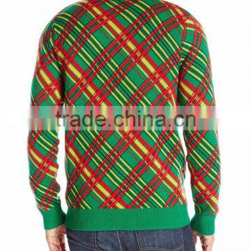 Men Green Sweater Fuzzy Cat Pattern Christmas Sweater Pattern s photo-2