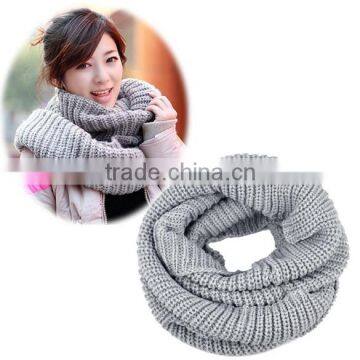 Winter Lady Warmer Knitting Loop Hood Neck Circle Cowl Wool Scarf 8016 photo-5