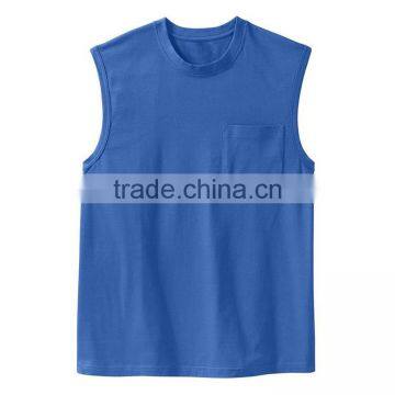 Wholesale Sleeveless Custom Design Blank 100% Polyester T-shirt With Pocket photo-4