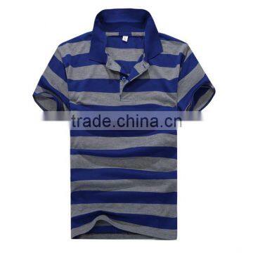 China Manfucture Cheap Cotton Material Soft Man Striped Polo Shirt Wholesale for Sale photo-3