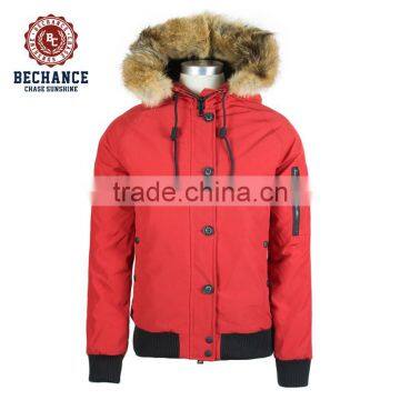 W2003 Supply Type OEM Wholesale 2017 New Style Real Coyote Fur Hood Lady Luxury Down Jacket photo-2