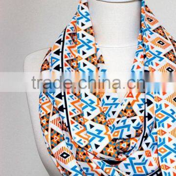 Inca Maya Aztec Indian Tribal Pattern Infinity Scarf, Ikat Circle Scarf, Scarves, Spring - Fall - Winter - Summer Fashion photo-4