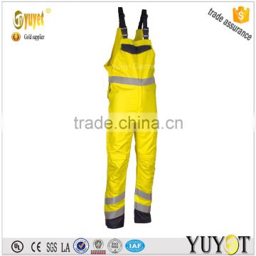 Yellow 300gsm Bib Overall with 3M reflective tape