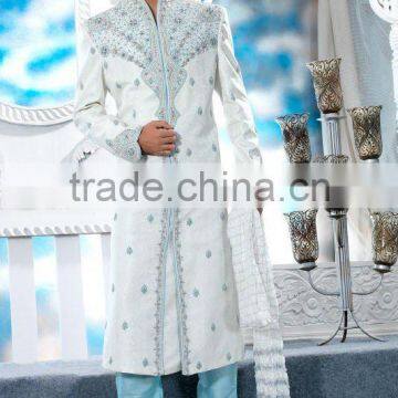 Off white pure silk handloom Fabrics Sherwanis