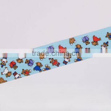 1.1/2" Cartoon Bear Grosgrain Ribbon Cartoon Print photo-2