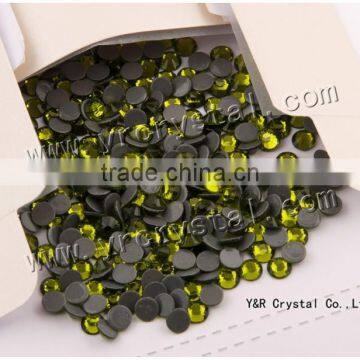 2058HF SS16 Olivine 1440pcs High Quality Glue Base Olivine Flatback Rhinestones Hotfix Motif Crystal Rhinestone photo-3