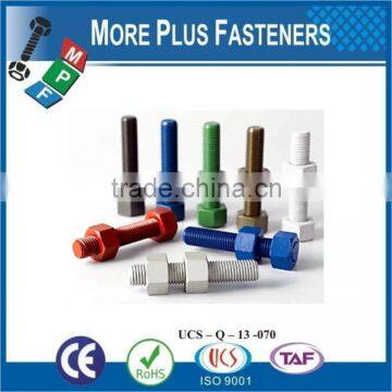 Made In Taiwan Stainless Steel Xylan Coated Colored Stud Bolts With Hexagon Nuts photo-5