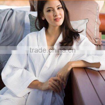 wholesale manufacture 100% cotton quilted patterned waffle bathrobes