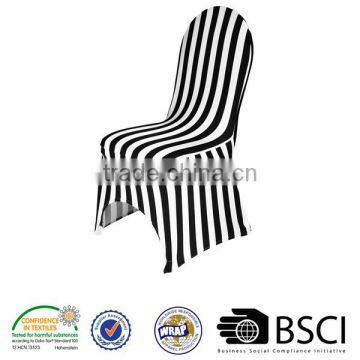 striped stretch chair cover black-and-white