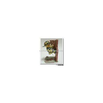 Plastic pvc fire fighter bear figurine