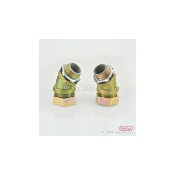 Color zinc plated steel angle hose connector