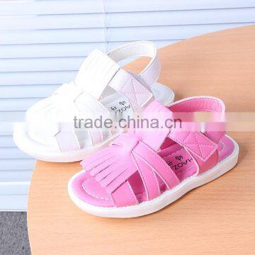 B21378A Summer girls soft Leather Sandals fashion fringed sandals