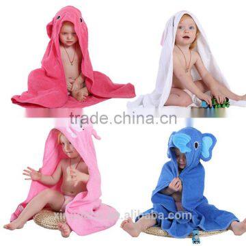 Animal cartoon design baby kids hooded bamboo bath towel