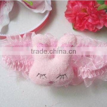 pink lovely rabbit baby bow hair bands