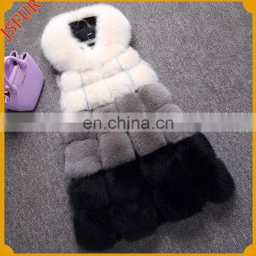 Luxury top quality hot sale color matching fur real fox fur vest