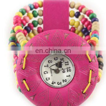 High Quality Ladies Bracelet Vintage Weaved Wrist Watch of Charm Wooden Beads Band Quartz Tourist Attractions Wooden Watch photo-6