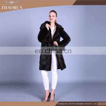 Wholesales Ladies Elegant Winter Mink Fur Coat Original Color Natural Fur Coats Women