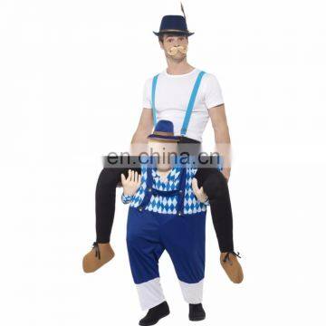 Funny Halloween Carnival Party Piggyback Ride On Blue Bavarian Costume