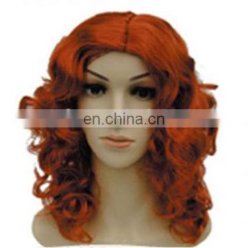 MCW-0378 Party Masquerade synthetic long women Hot curly brown wig