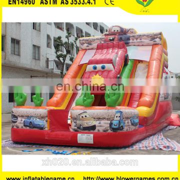 Car decoration giant steep inflatable water slide