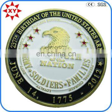 Custom design zinc alloy pure gold coin