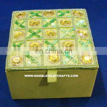 Zari Hand Embroidery Jewellery Box