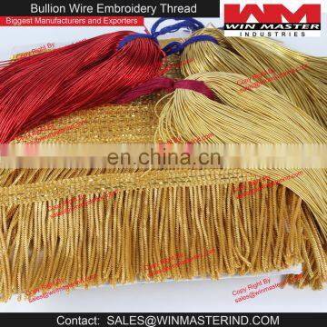 French Coil Metal Wire Bullion Thread and Gold Fringe