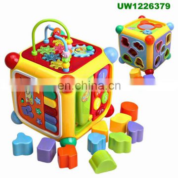 Baby Blocks Shape Sorter Toy - Children Blocks - Color Recognition Shape Toys With Colorful Sorter Cube Box - My First Baby Toy