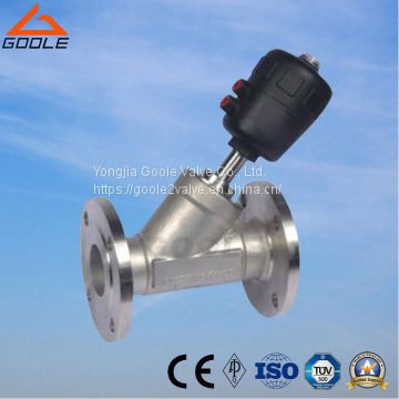 Stainless Steel Y Pattern Pneumatic Flanged Angle Seat Valve (GAYASV)