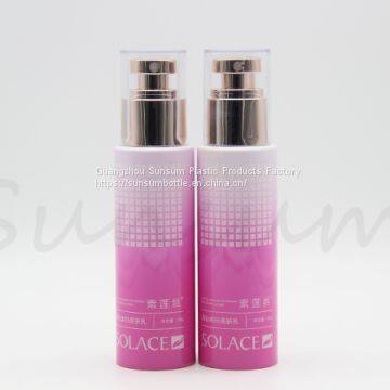 Cosmetic Plastic 100ml Lotion Pump Spray Bottle with Printing