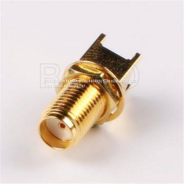 High Quality Straight Gold Plated RF Coaxial SMA Jack Female Connector for PCB Mount